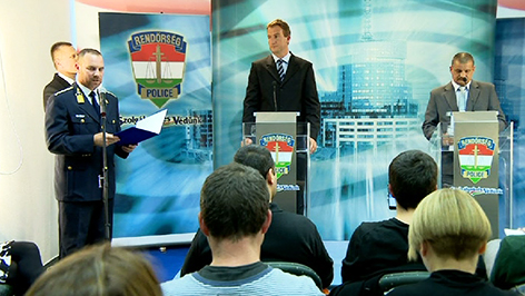 Pressekonferenz der ungarischen Polizei