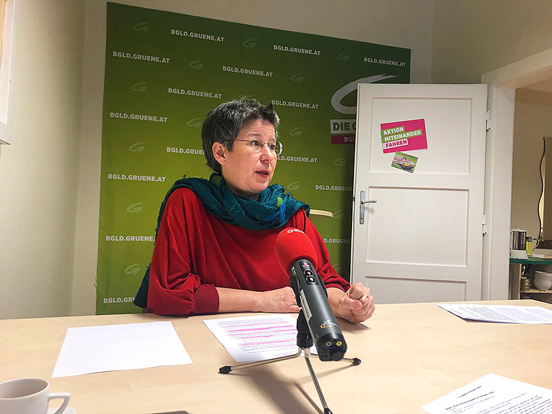 Regina Petrik bei der Pressekonferenz