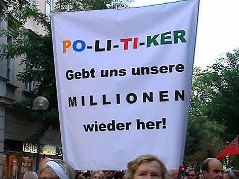 Neuwahlen Transparent Demonstration