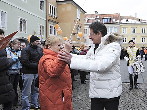 © APA/Herbert Neubauer Josef Bucher bei der Wahlabschlussveranstaltung des BZÖ