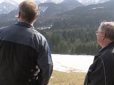 Blick in Richtung verschneite Karawanken