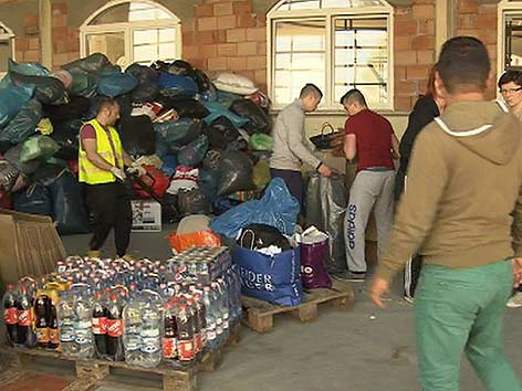 © ORF Bosnien Sammelzentrum Spenden Klagenfurt Hochwasser