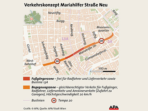 © APA/Martin Hirsch Grafik Verkehrslösung Mariahilfer Straße