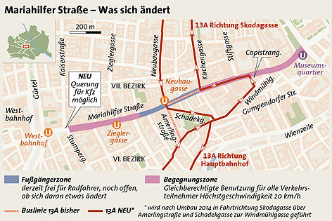 © APA/Martin Hirsch Grafik zur neuen 13A-Route
