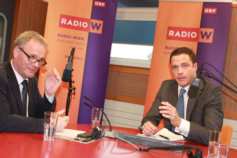 Johann Gudenus im Radio Wien-Studio