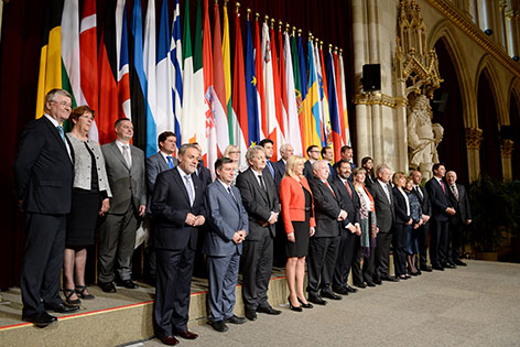 © APA/Roland Schlager Bürgermeister von EU-Städten im Rathaus