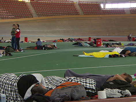 © ORF Flüchtlinge im Ferry-Dusika-Stadion
