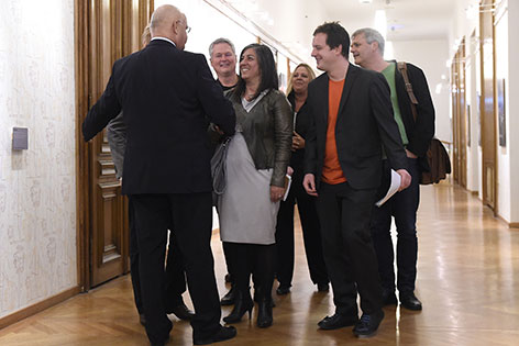 Landtagspräsident Harry Kopietz (SPÖ), Klubobmann David Ellensohn, Vizebürgermeisterin Maria Vassilakou (Grüne) uvm.