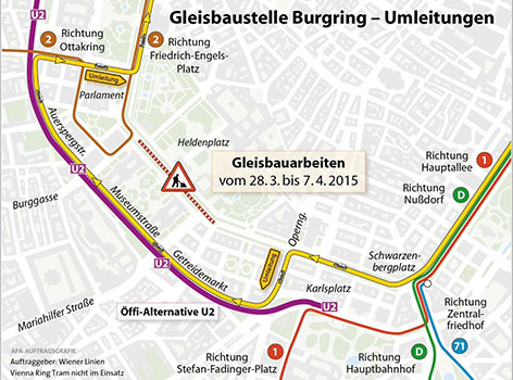 © APA/Wiener Linien Grafik Ringbauarbeiten