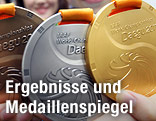 Gold-, Silber- und Bronzemedaille